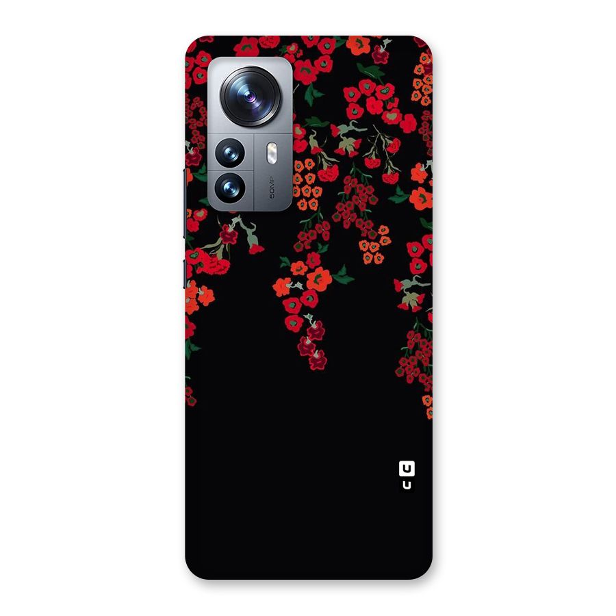 Red Floral Pattern Back Case for Xiaomi 12 Pro