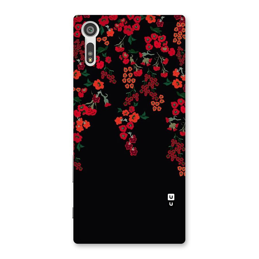 Red Floral Pattern Back Case for Xperia XZ