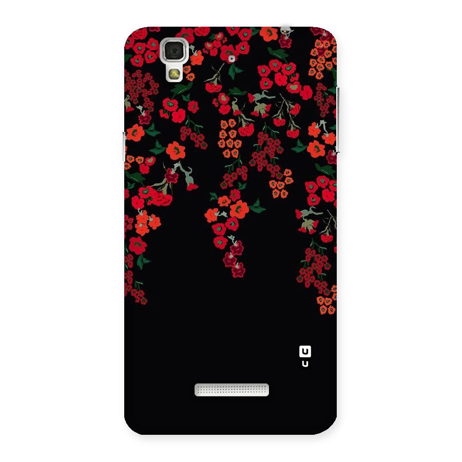 Red Floral Pattern Back Case for YU Yureka Plus