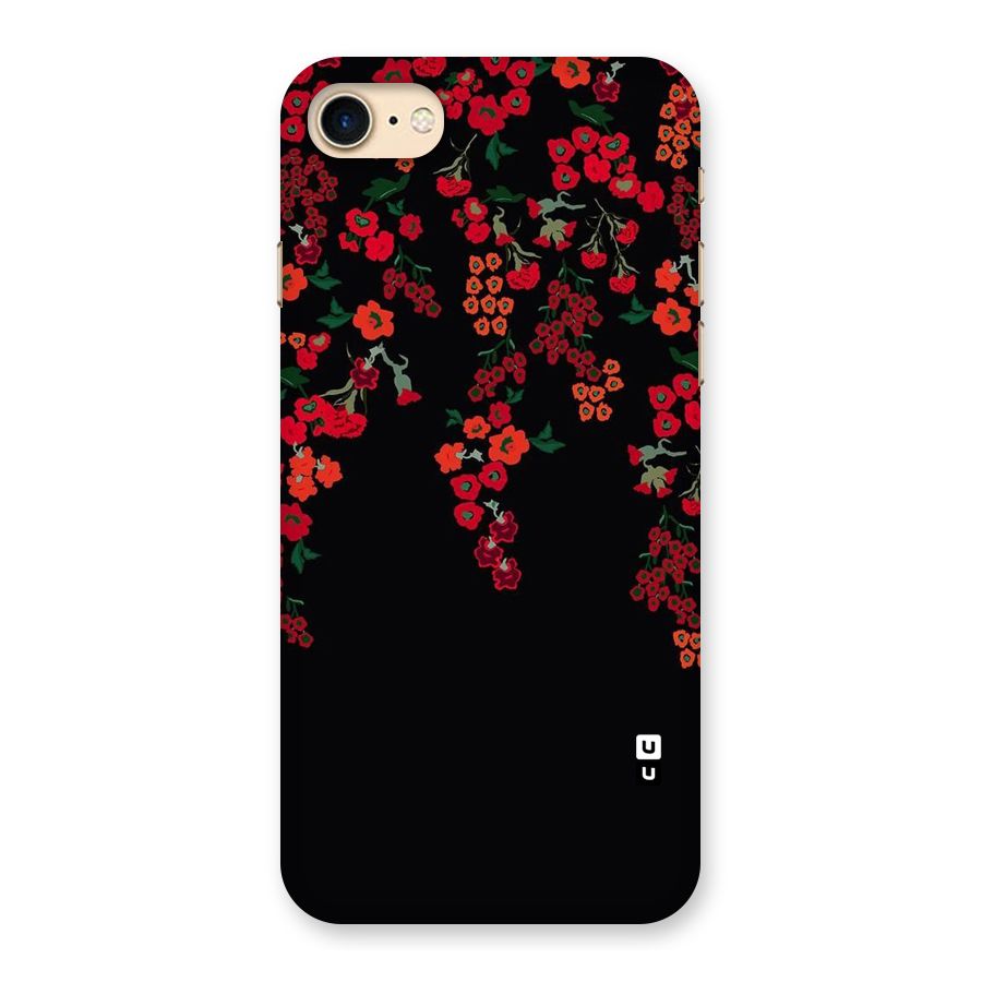 Red Floral Pattern Back Case for iPhone 7