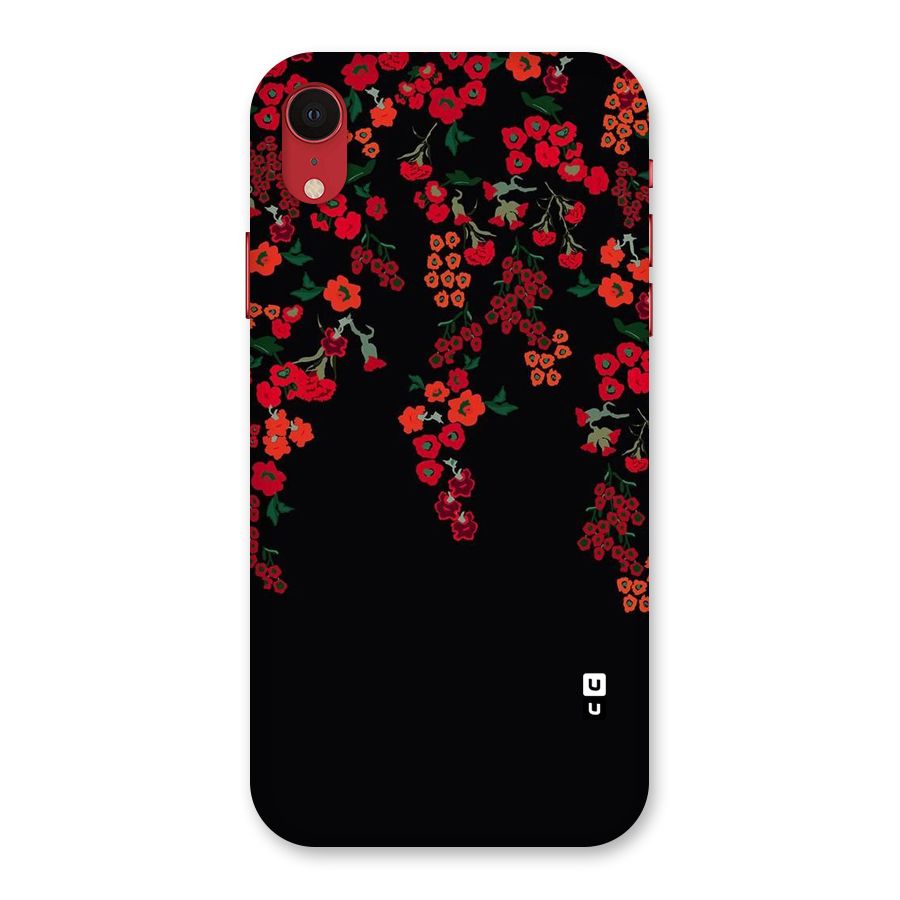 Red Floral Pattern Back Case for iPhone XR