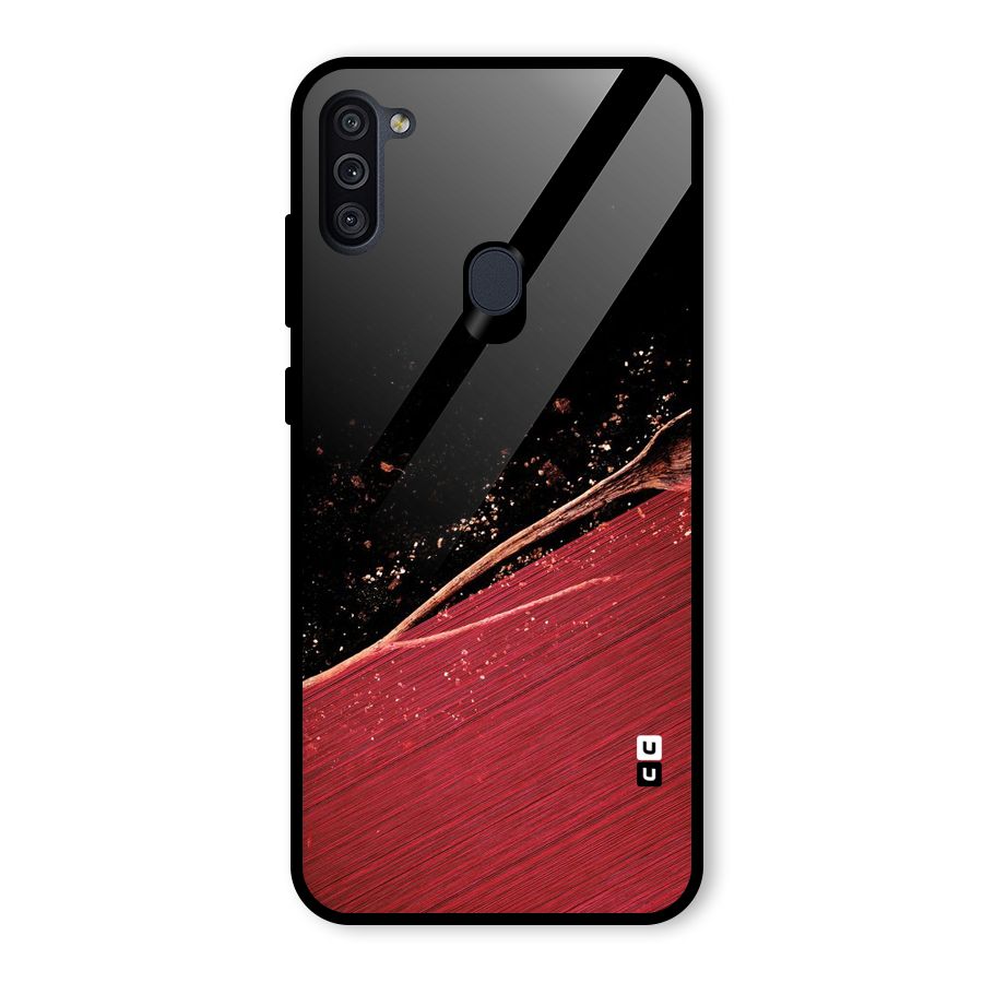 Red Flow Drops Glass Back Case for Galaxy M11