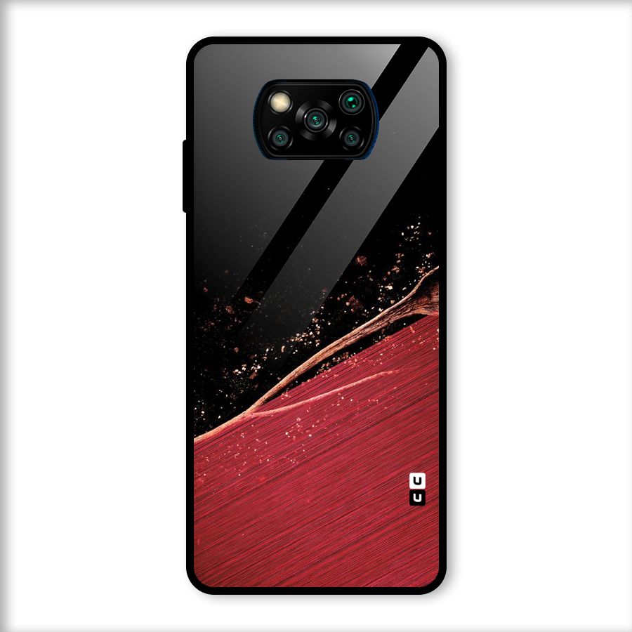 Red Flow Drops Glass Back Case for Poco X3