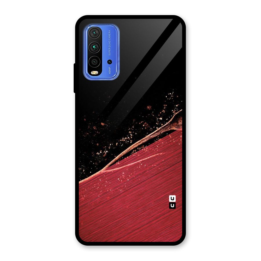 Red Flow Drops Glass Back Case for Redmi 9 Power