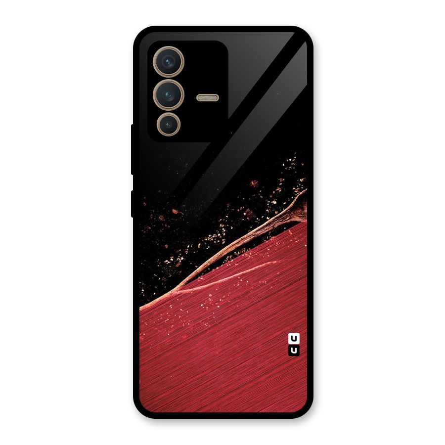 Red Flow Drops Glass Back Case for Vivo V23 5G