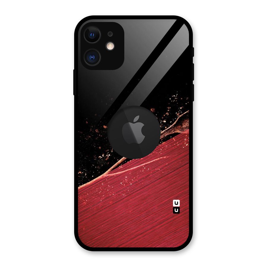 Red Flow Drops Glass Back Case for iPhone 11 Logo Cut