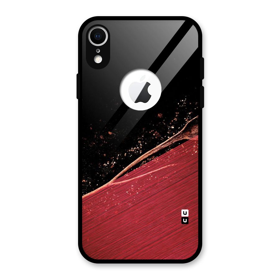 Red Flow Drops Glass Back Case for iPhone XR Logo Cut