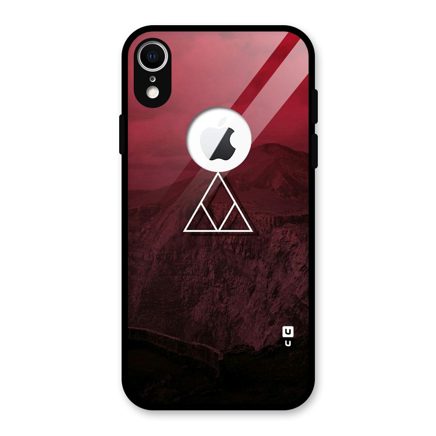 Red Hills Glass Back Case for iPhone XR Logo Cut