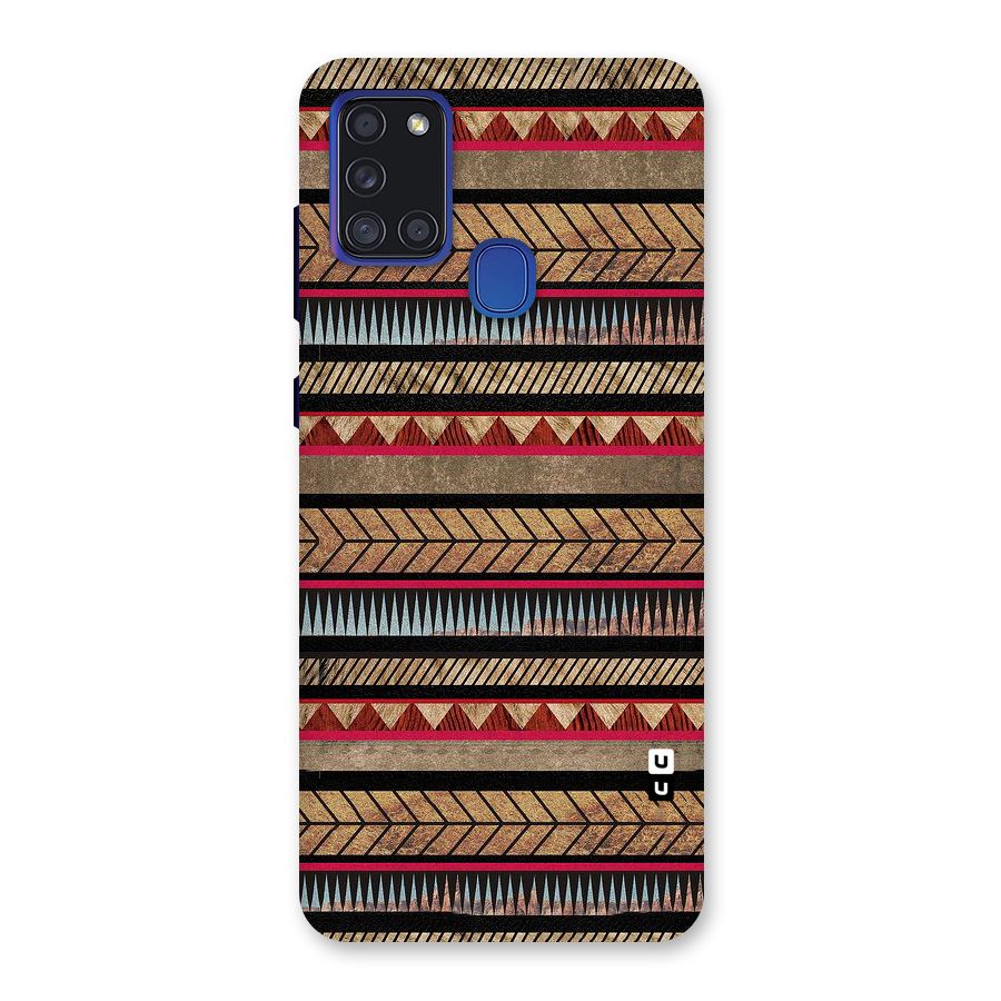Red Indie Pattern Back Case for Galaxy A21s