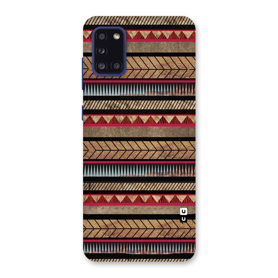 Red Indie Pattern Back Case for Galaxy A31