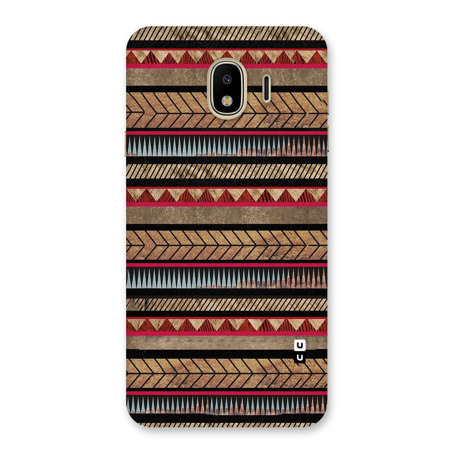 Red Indie Pattern Back Case for Galaxy J4