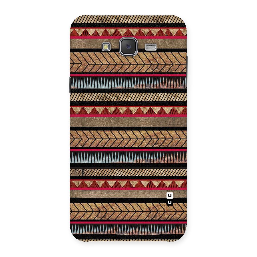 Red Indie Pattern Back Case for Galaxy J7