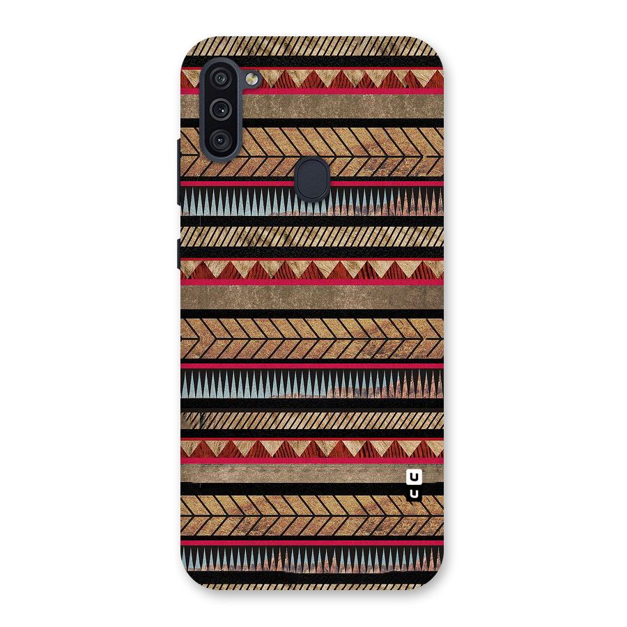 Red Indie Pattern Back Case for Galaxy M11