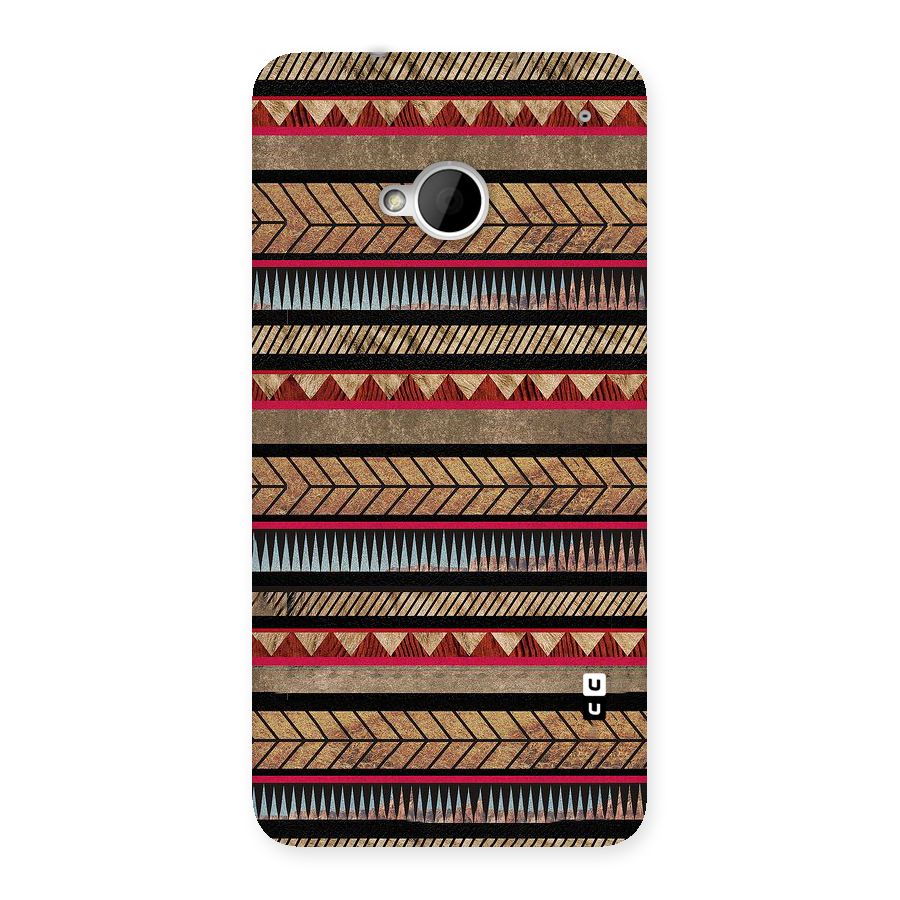Red Indie Pattern Back Case for HTC One M7