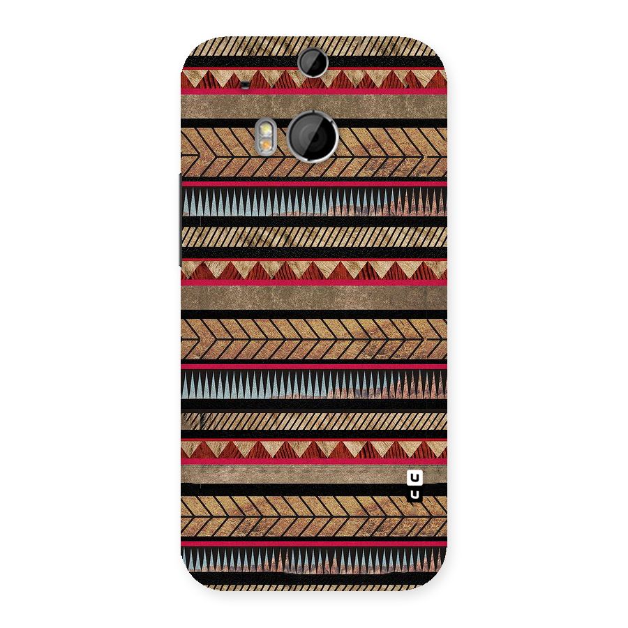 Red Indie Pattern Back Case for HTC One M8