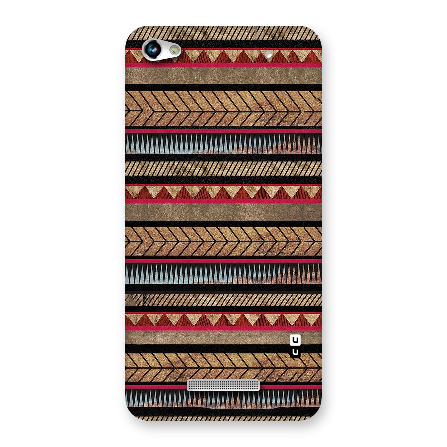 Red Indie Pattern Back Case for Micromax Hue 2