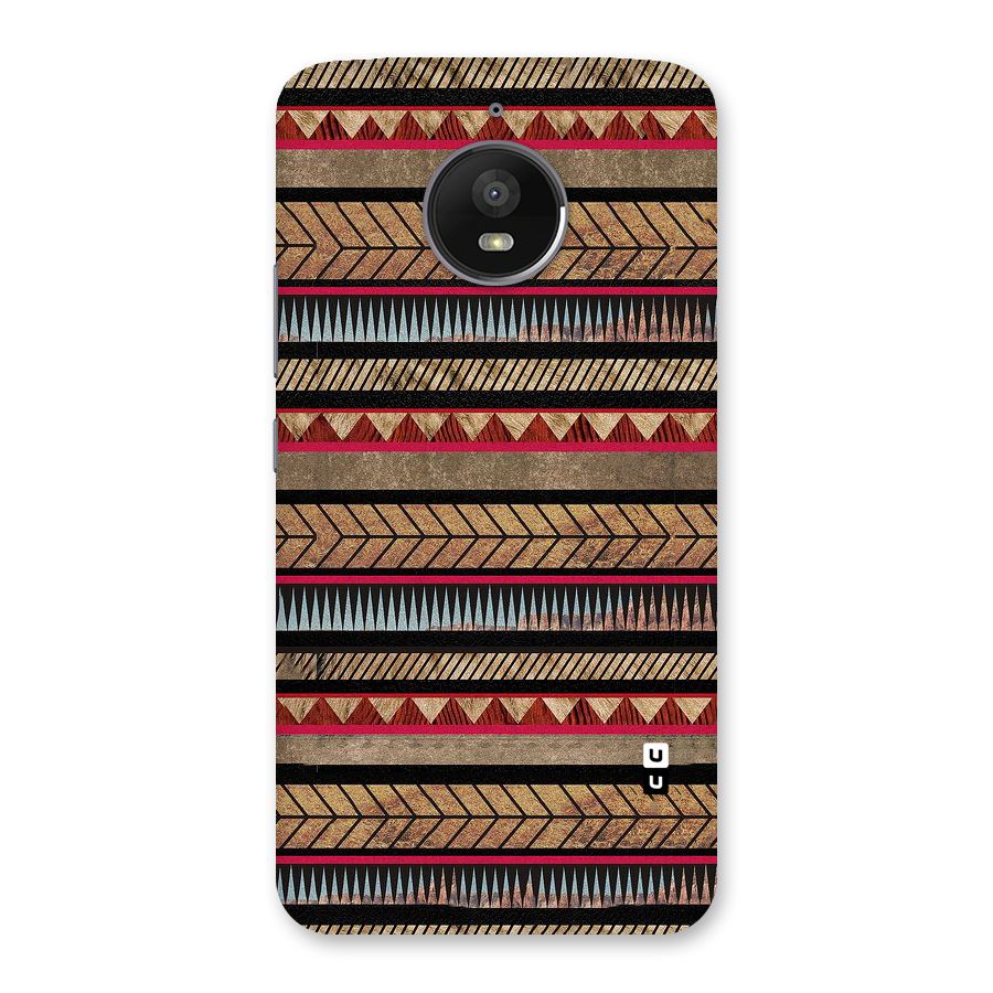 Red Indie Pattern Back Case for Moto E4 Plus