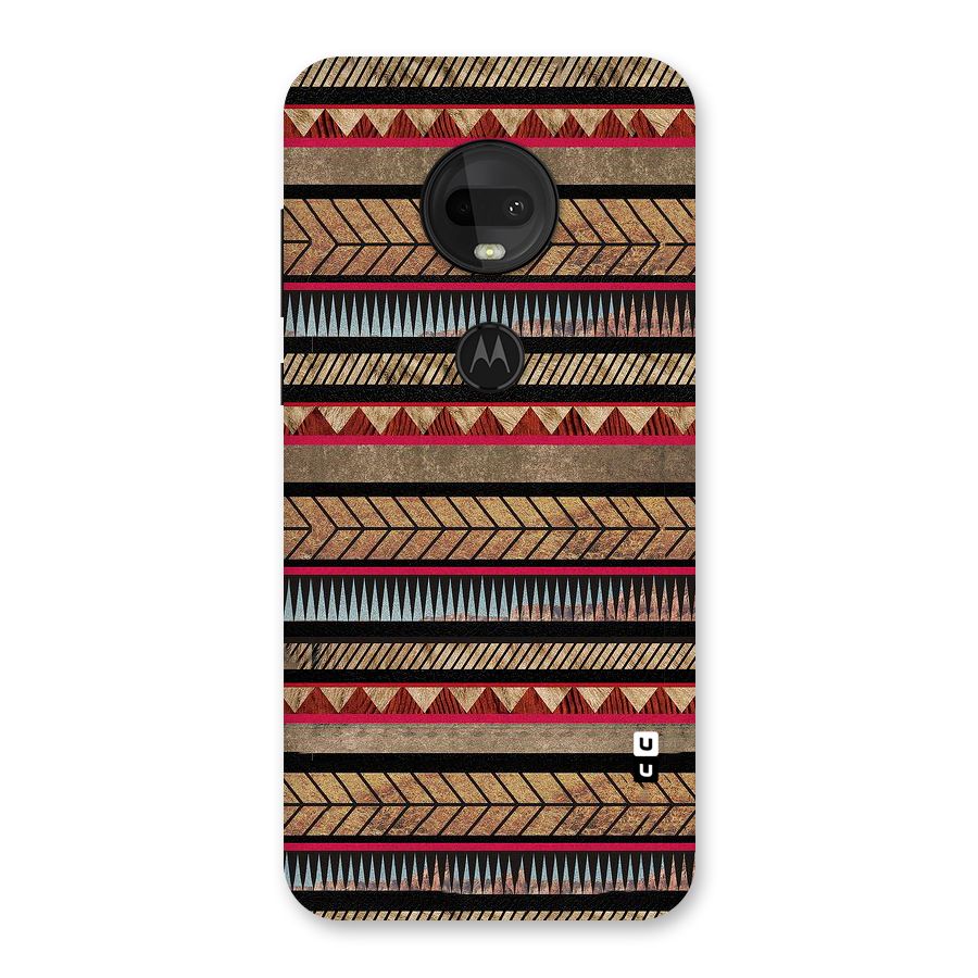 Red Indie Pattern Back Case for Moto G7