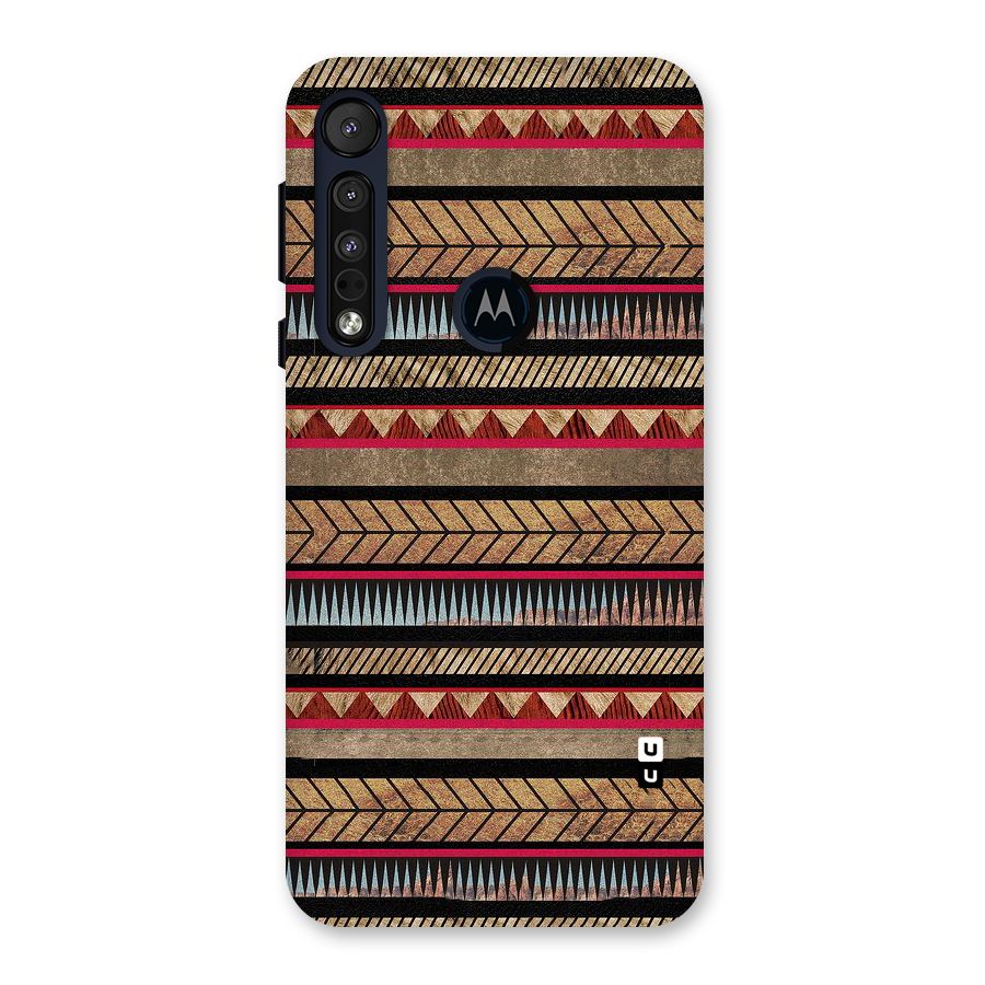 Red Indie Pattern Back Case for Motorola One Macro