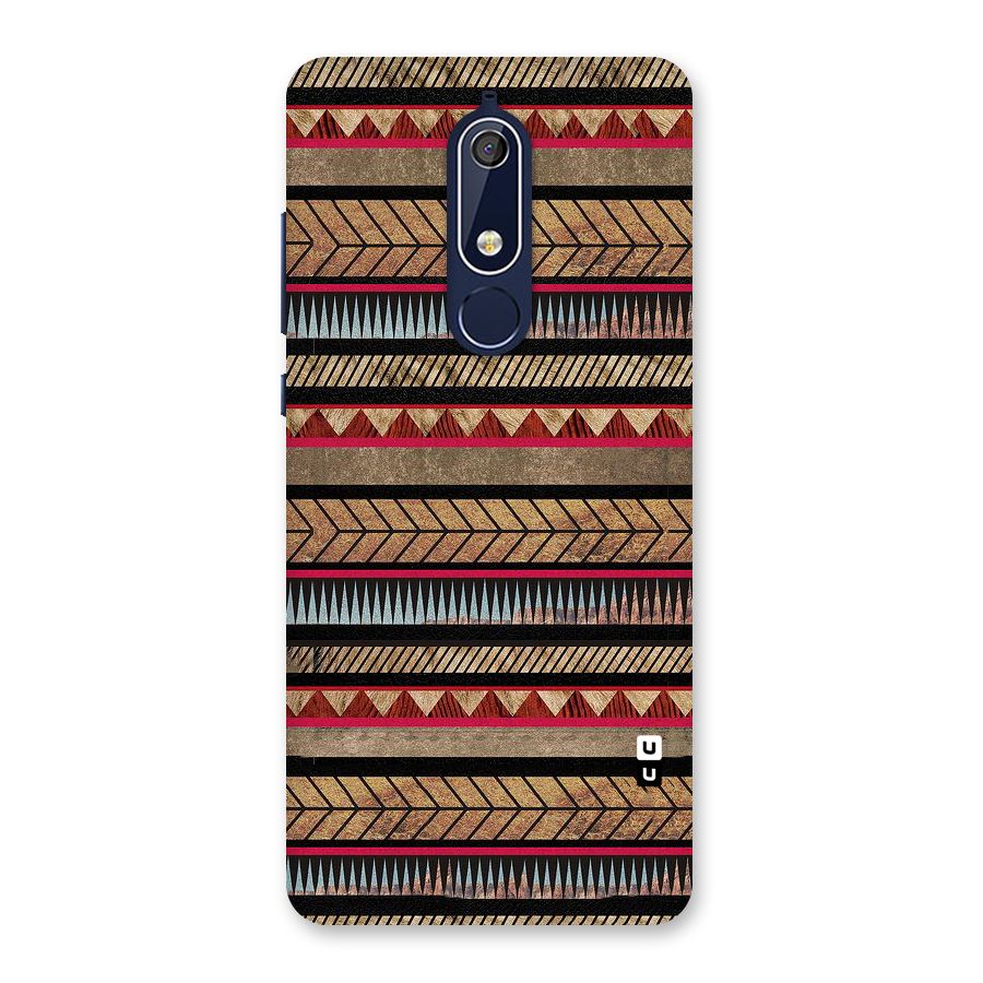 Red Indie Pattern Back Case for Nokia 5.1