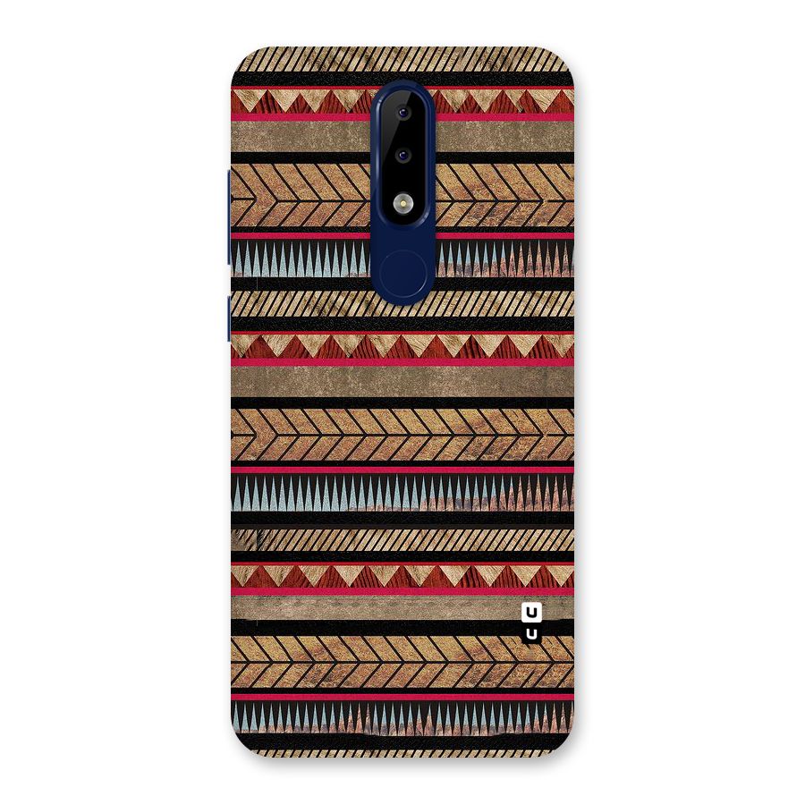 Red Indie Pattern Back Case for Nokia 5.1 Plus