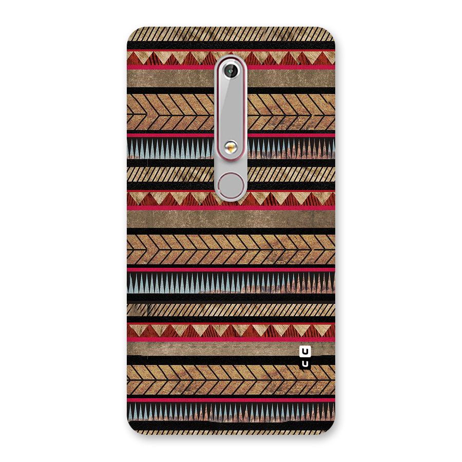 Red Indie Pattern Back Case for Nokia 6.1