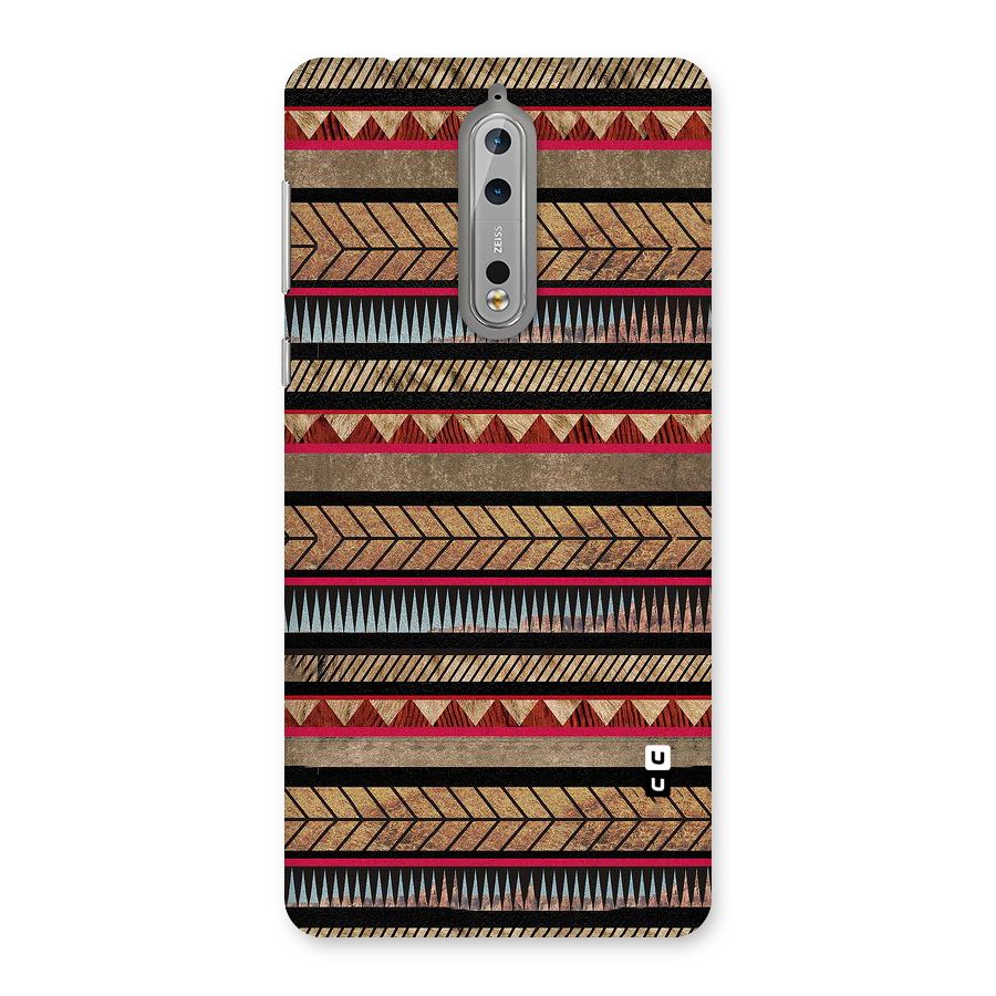Red Indie Pattern Back Case for Nokia 8