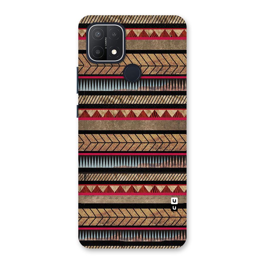 Red Indie Pattern Back Case for Oppo A15