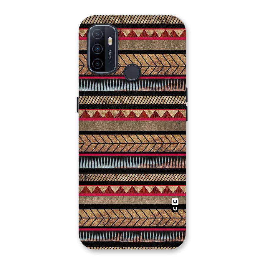 Red Indie Pattern Back Case for Oppo A32