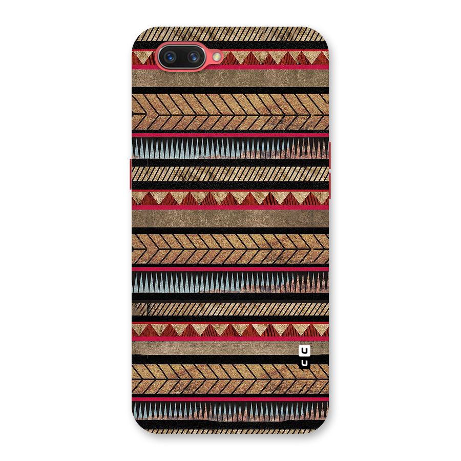Red Indie Pattern Back Case for Oppo A3s