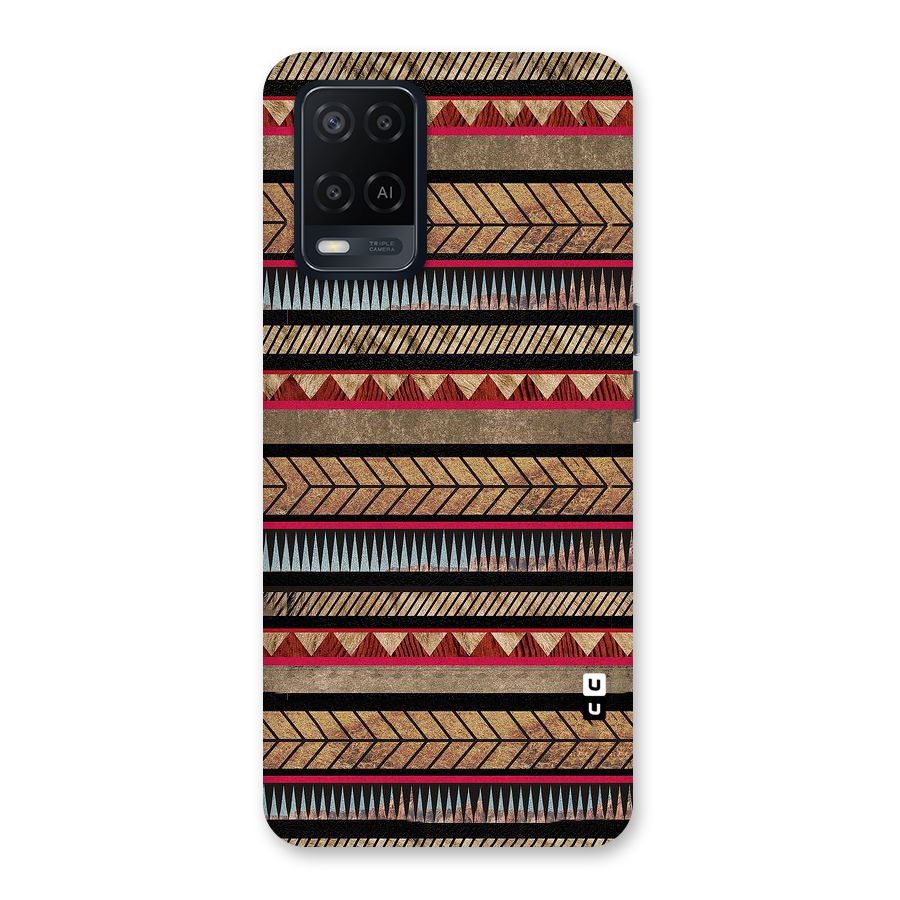 Red Indie Pattern Back Case for Oppo A54