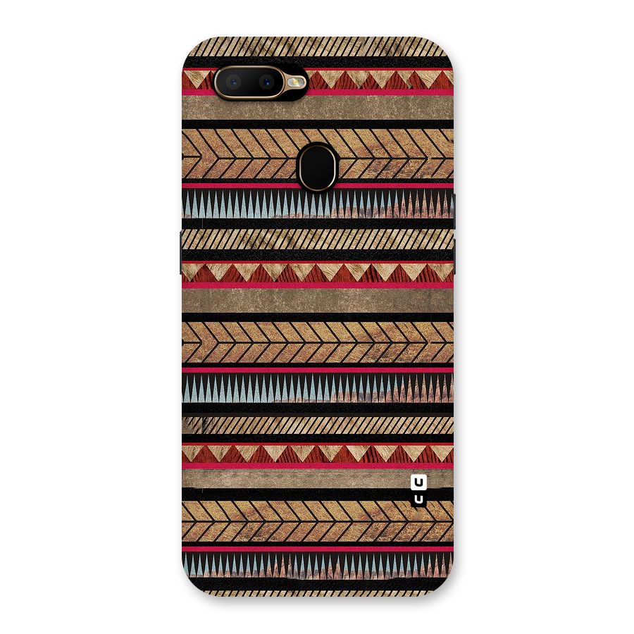 Red Indie Pattern Back Case for Oppo A5s