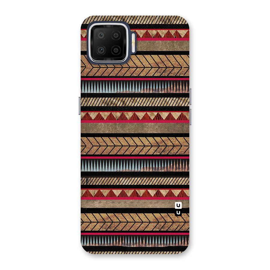 Red Indie Pattern Back Case for Oppo F17