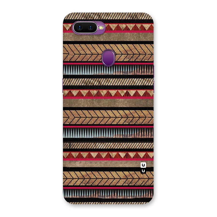 Red Indie Pattern Back Case for Oppo F9
