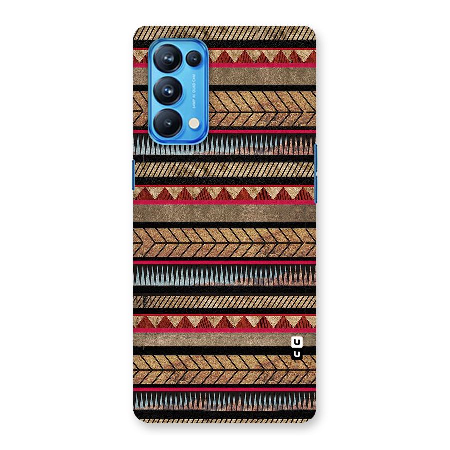 Red Indie Pattern Back Case for Oppo Reno5 Pro 5G