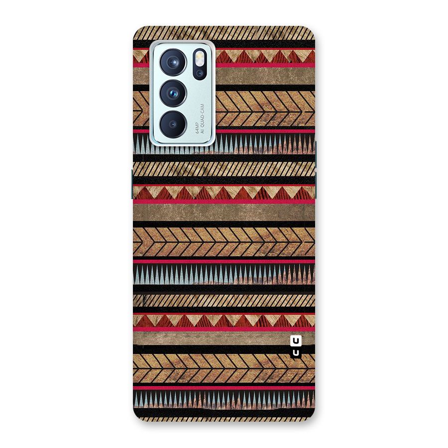 Red Indie Pattern Back Case for Oppo Reno6 Pro 5G