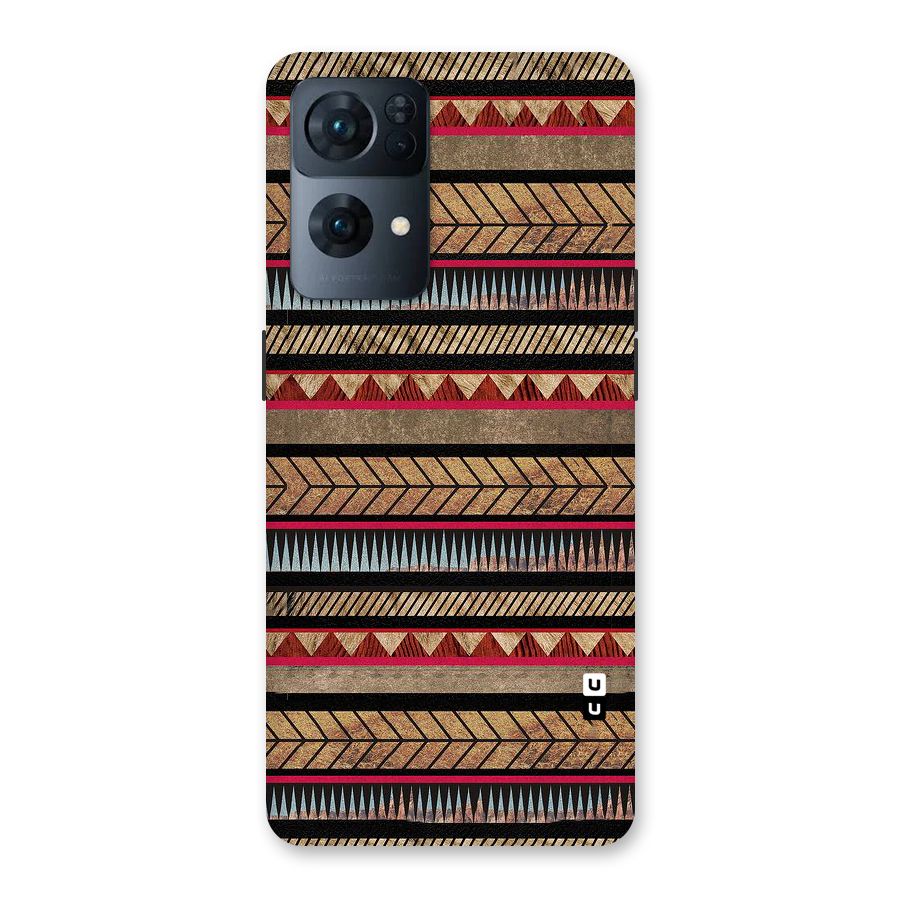 Red Indie Pattern Back Case for Oppo Reno7 Pro 5G