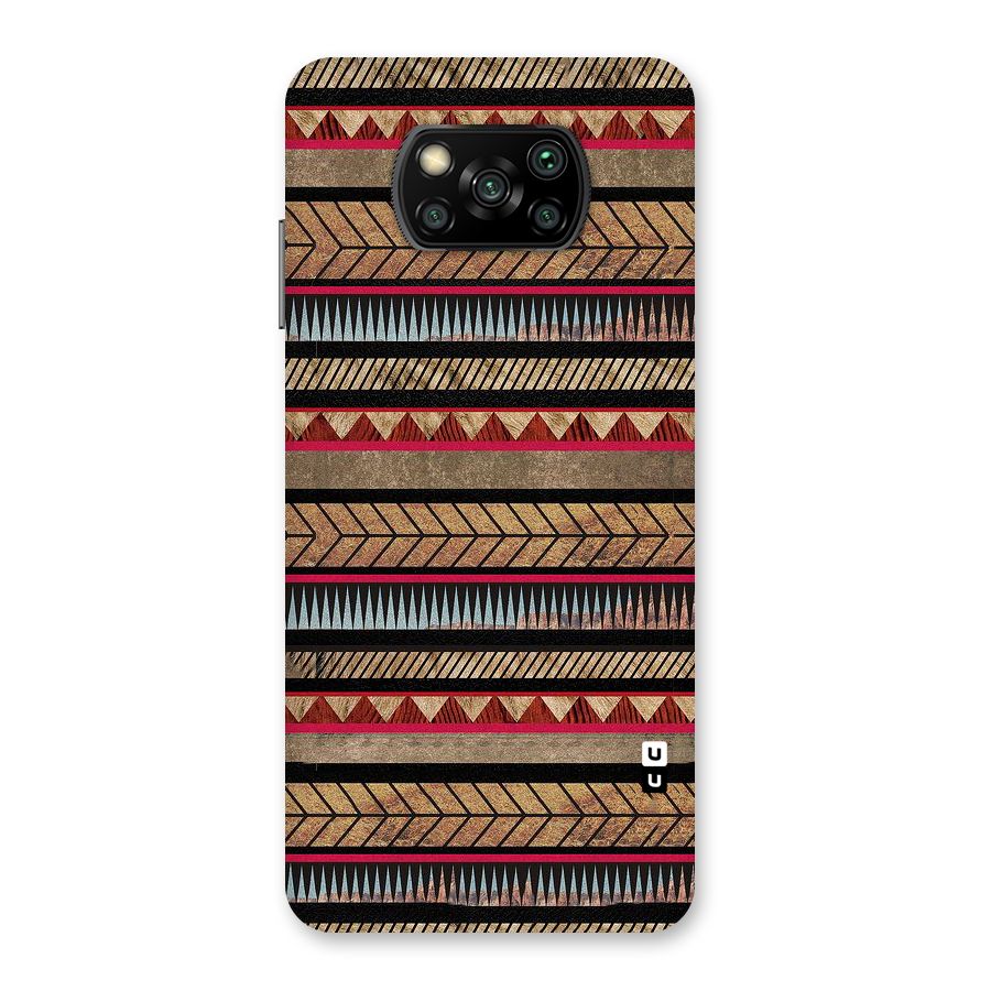 Red Indie Pattern Back Case for Poco X3