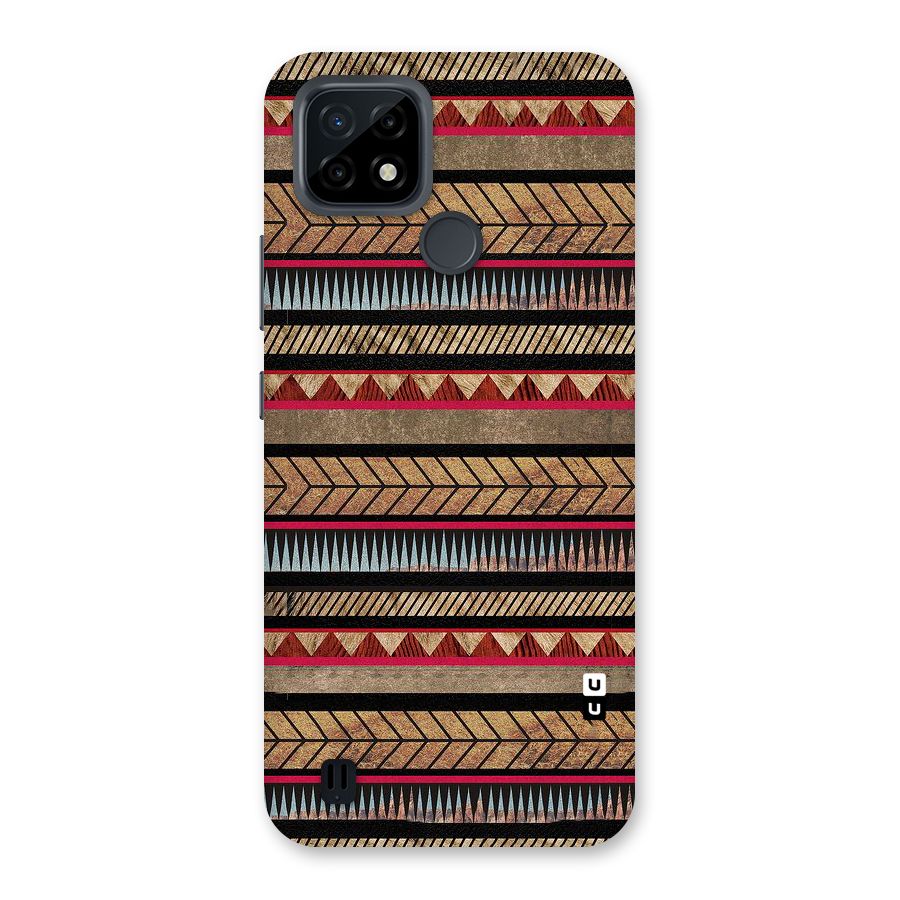 Red Indie Pattern Back Case for Realme C21