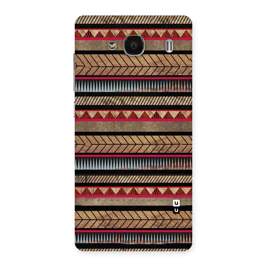 Red Indie Pattern Back Case for Redmi 2