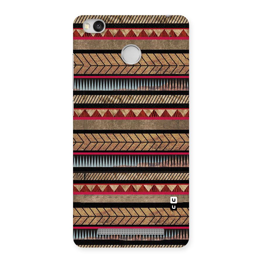 Red Indie Pattern Back Case for Redmi 3S Prime