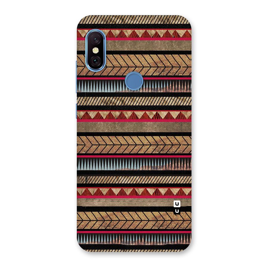 Red Indie Pattern Back Case for Redmi Note 6 Pro
