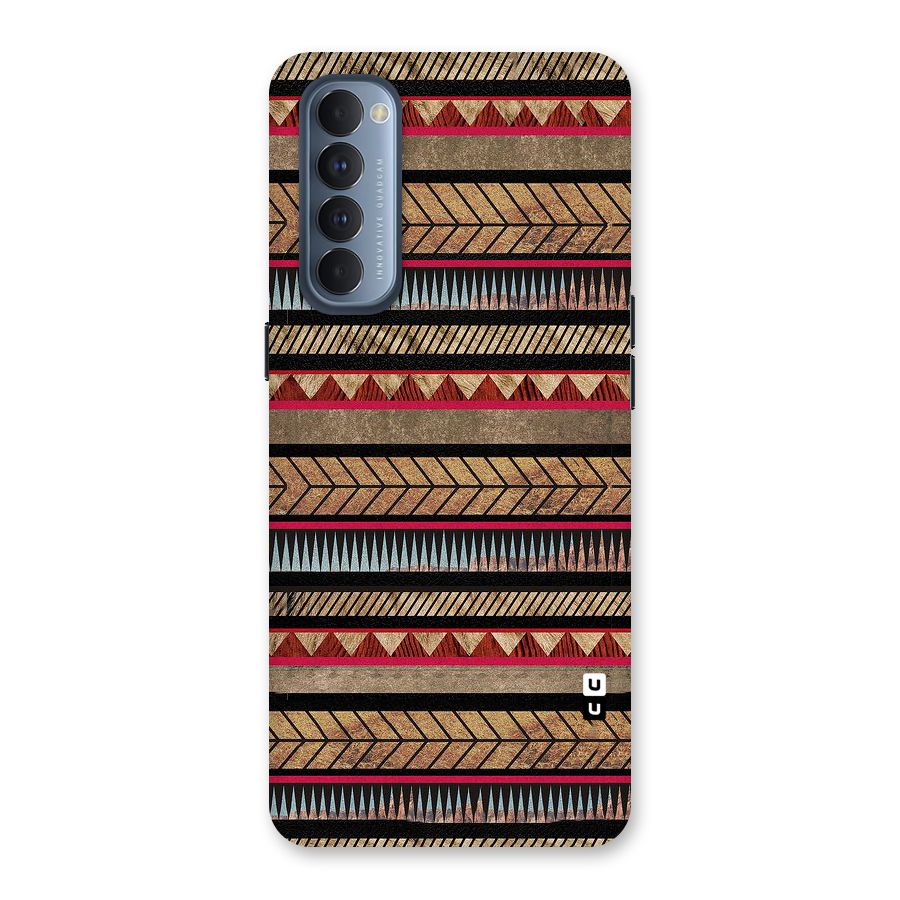 Red Indie Pattern Back Case for Reno4 Pro