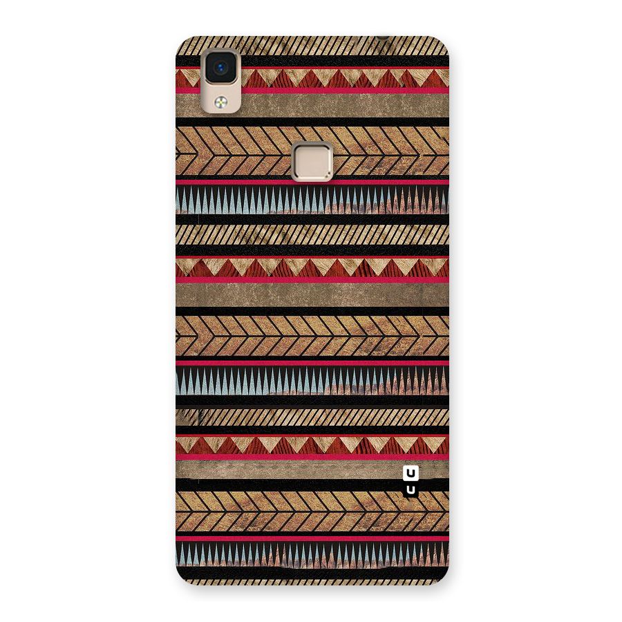 Red Indie Pattern Back Case for V3 Max