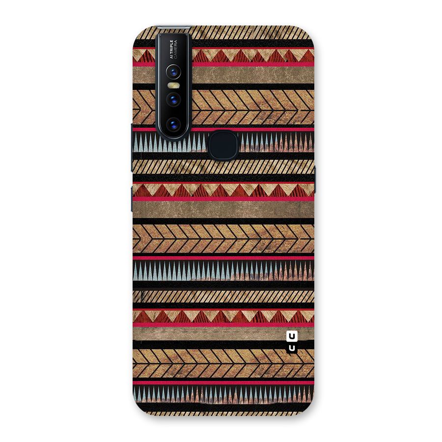 Red Indie Pattern Back Case for Vivo V15