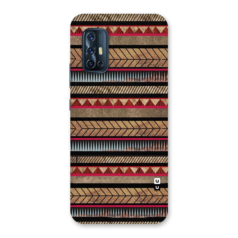 Red Indie Pattern Back Case for Vivo V17