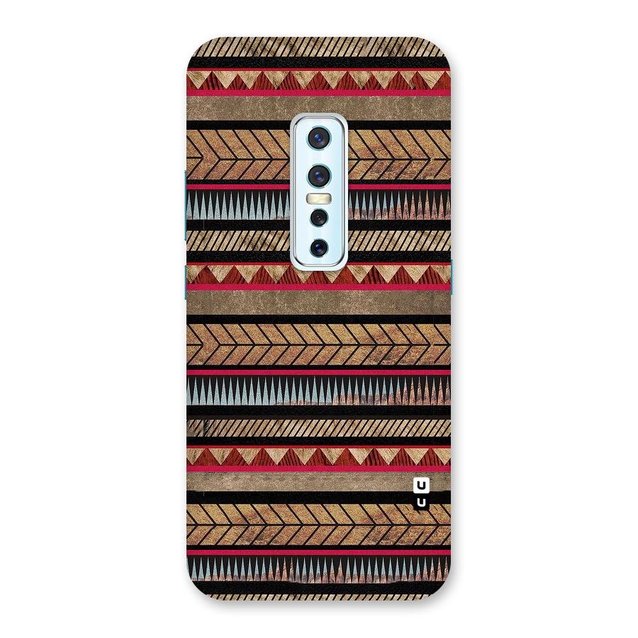 Red Indie Pattern Back Case for Vivo V17 Pro