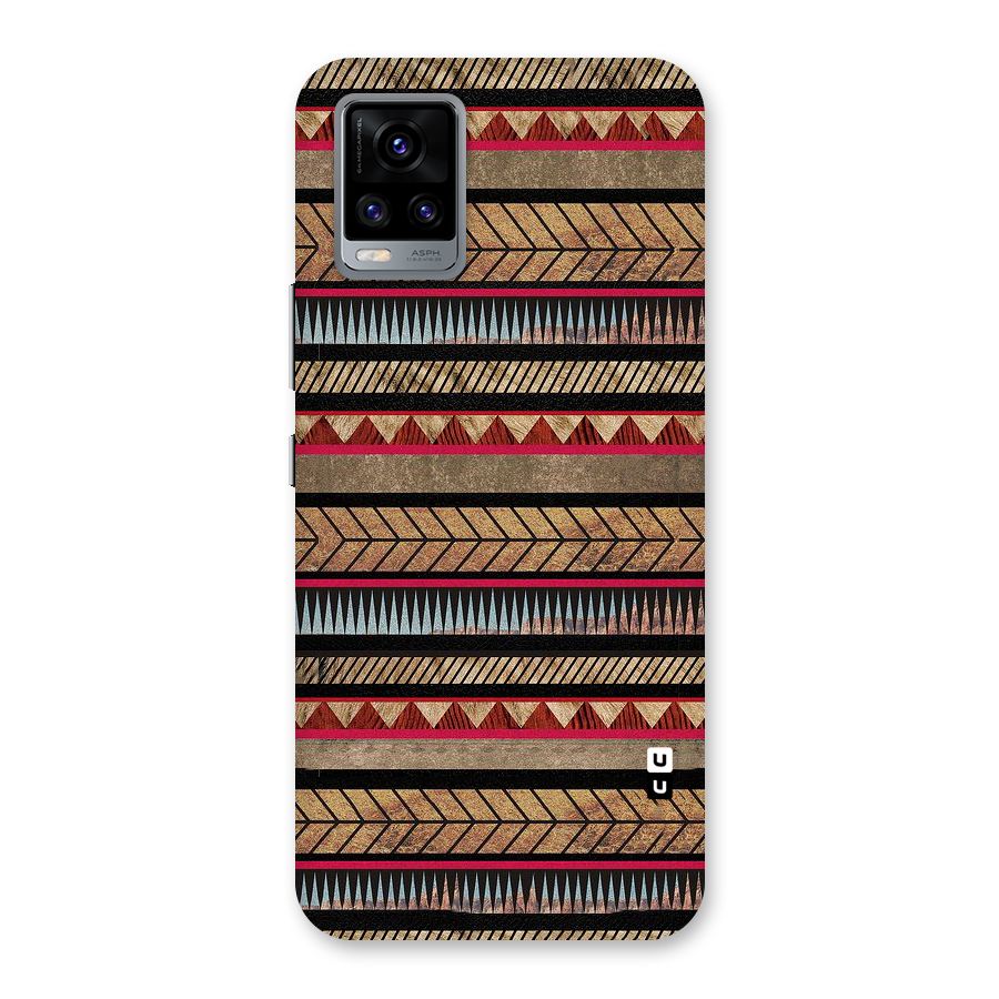 Red Indie Pattern Back Case for Vivo V20