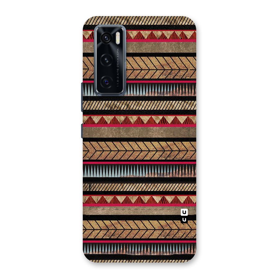 Red Indie Pattern Back Case for Vivo V20 SE
