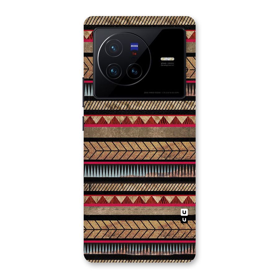 Red Indie Pattern Back Case for Vivo X80